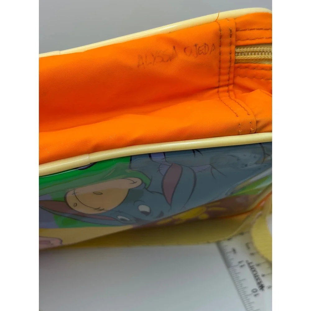 Vintage Disney Winnie the Pooh Tigger Eeyore Thermos Lunch Box Orange Bag 200226